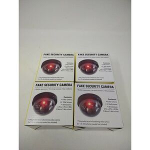 4 New Fake Security Camera Dome, 3.7x3.7x2.38 in Flashing LED Includes Mountings